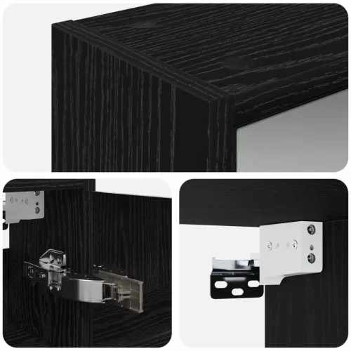  Fürdőszobai tükörszekrény Fekete tölgy 43 x 16 x 62.5 cm