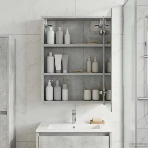  Fürdőszobai tükörszekrény Beton Szürke 43 x 16 x 62.5 cm