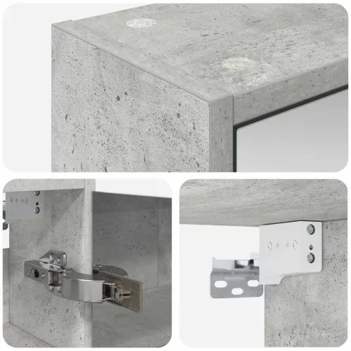  Fürdőszobai tükörszekrény Beton Szürke 43 x 16 x 62.5 cm