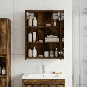    Fürdőszobai tükörszekrény Füstölt tölgy 43 x 16 x 62.5 cm