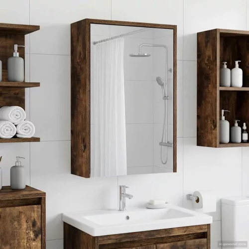  Fürdőszobai tükörszekrény Füstölt tölgy 43 x 16 x 62.5 cm