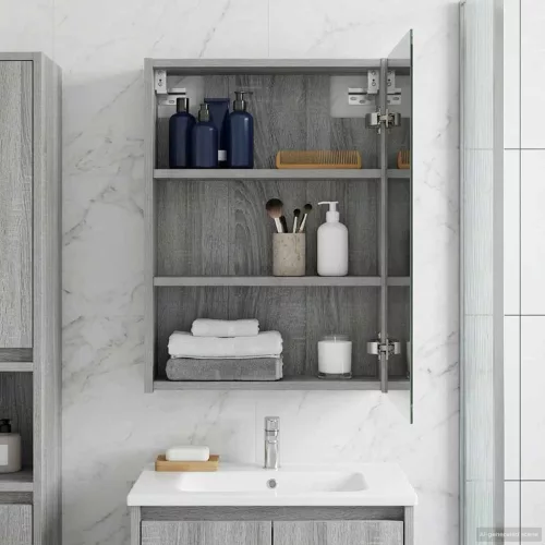 Fürdőszobai tükörszekrény Szürke Sonoma 43 x 16 x 62.5 cm