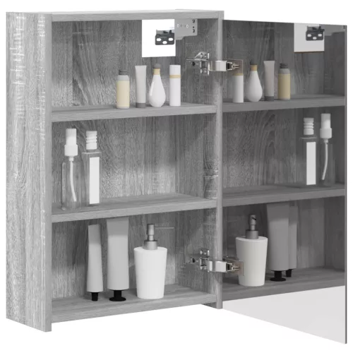  Fürdőszobai tükörszekrény Szürke Sonoma 43 x 16 x 62.5 cm