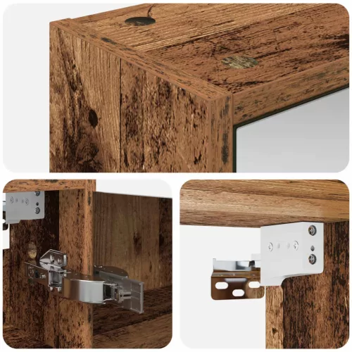  Fürdőszobai tükörszekrény Öreg fa 43 x 16 x 62.5 cm Faanyag