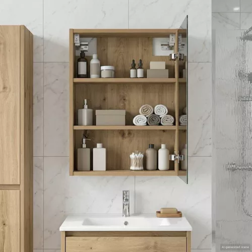  Fürdőszobai tükörszekrény Művészi tölgy 43 x 16 x 62.5 cm