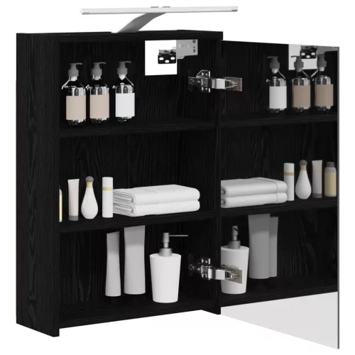  Fürdőszobai tükörszekrény Fekete tölgy 43 x 16 x 62.5 cm