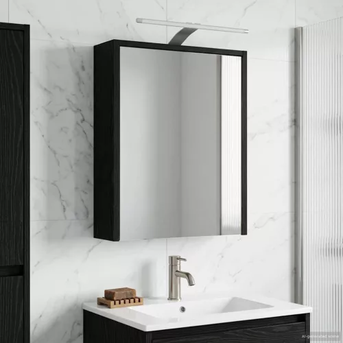  Fürdőszobai tükörszekrény Fekete tölgy 43 x 16 x 62.5 cm