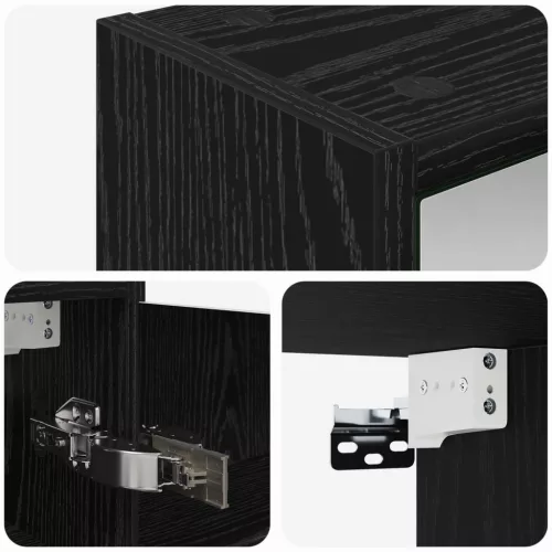  Fürdőszobai tükörszekrény Fekete tölgy 43 x 16 x 62.5 cm