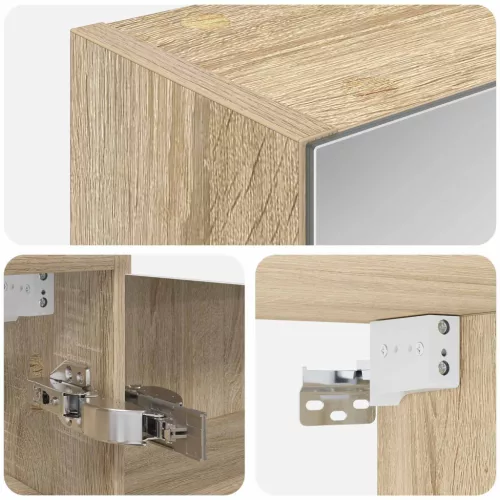  Fürdőszobai tükörszekrény Sonoma tölgy 43 x 16 x 62.5 cm