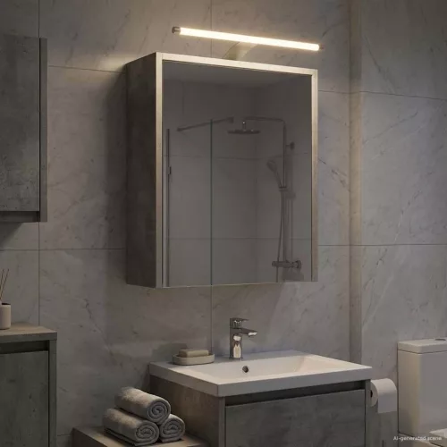  Fürdőszobai tükörszekrény Beton Szürke 43 x 16 x 62.5 cm