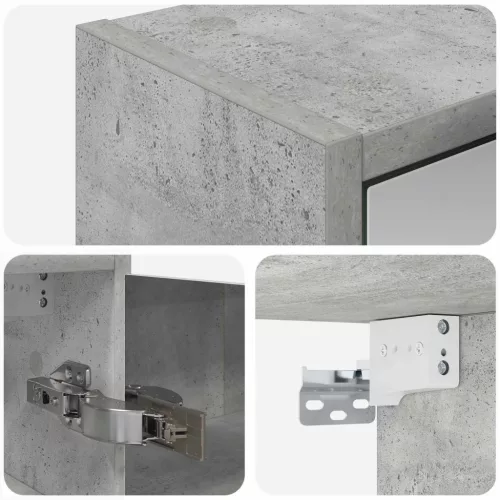  Fürdőszobai tükörszekrény Beton Szürke 43 x 16 x 62.5 cm