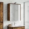  Fürdőszobai tükörszekrény Füstölt tölgy 43 x 16 x 62.5 cm