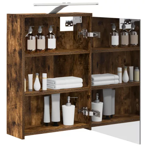  Fürdőszobai tükörszekrény Füstölt tölgy 43 x 16 x 62.5 cm