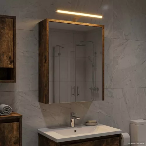  Fürdőszobai tükörszekrény Füstölt tölgy 43 x 16 x 62.5 cm