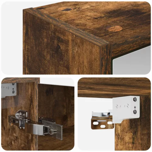  Fürdőszobai tükörszekrény Füstölt tölgy 43 x 16 x 62.5 cm