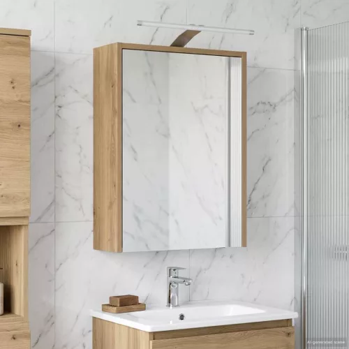  Fürdőszobai tükörszekrény Művészi tölgy 43 x 16 x 62.5 cm