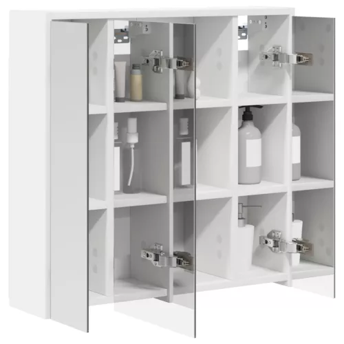  Fürdőszobai tükörszekrény Fehér 63,5 x 16 x 62,5 cm Faanyag