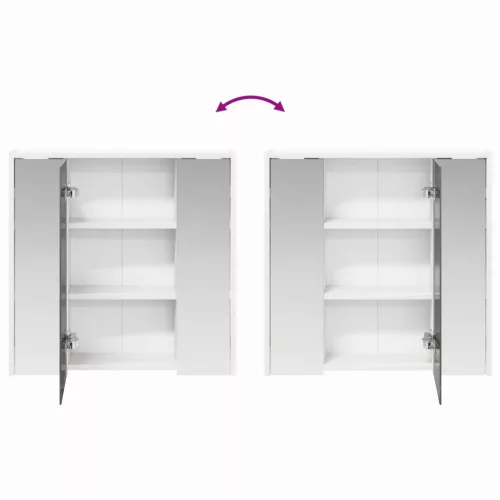  Fürdőszobai tükörszekrény Fehér 63,5 x 16 x 62,5 cm Faanyag