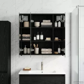    Fürdőszobai tükörszekrény Fekete tölgy 63,5 x 16 x 62,5 cm