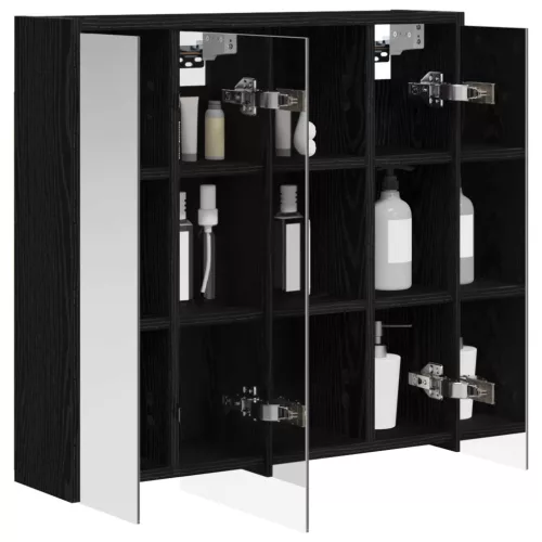  Fürdőszobai tükörszekrény Fekete tölgy 63,5 x 16 x 62,5 cm