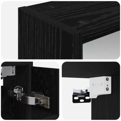  Fürdőszobai tükörszekrény Fekete tölgy 63,5 x 16 x 62,5 cm