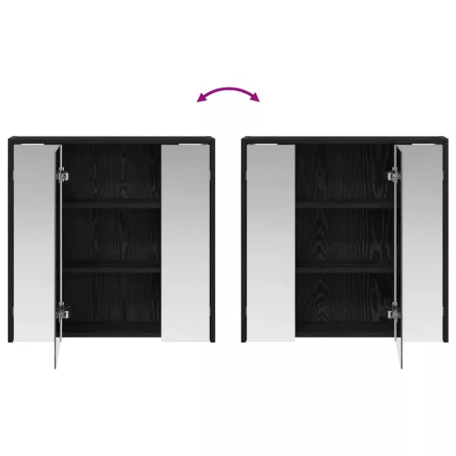  Fürdőszobai tükörszekrény Fekete tölgy 63,5 x 16 x 62,5 cm