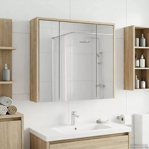  Fürdőszobai tükörszekrény Sonoma tölgy 63,5 x 16 x 62,5 cm