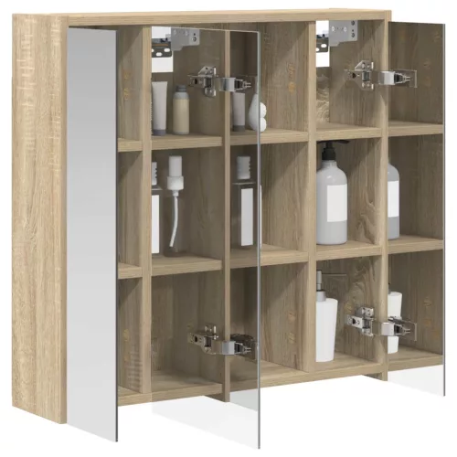  Fürdőszobai tükörszekrény Sonoma tölgy 63,5 x 16 x 62,5 cm