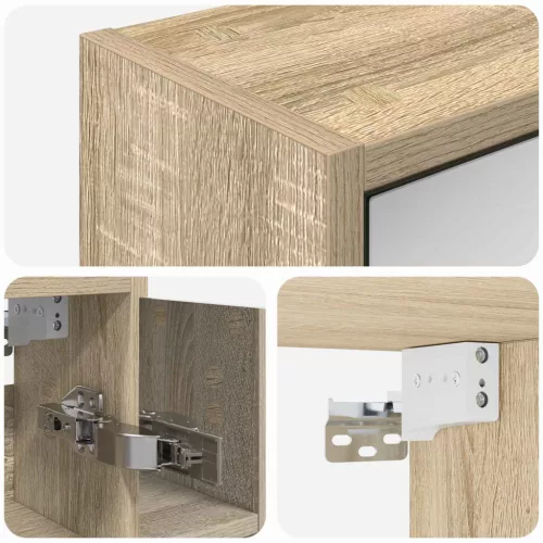  Fürdőszobai tükörszekrény Sonoma tölgy 63,5 x 16 x 62,5 cm