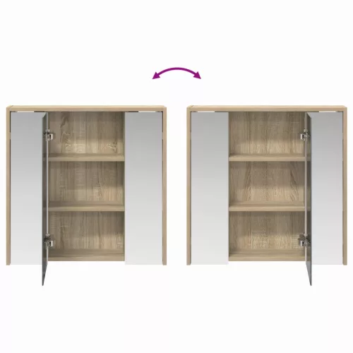  Fürdőszobai tükörszekrény Sonoma tölgy 63,5 x 16 x 62,5 cm