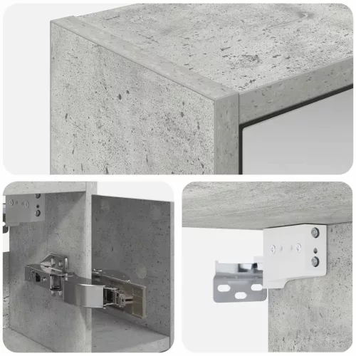  Fürdőszobai tükörszekrény Beton Szürke 63,5 x 16 x 62,5 cm