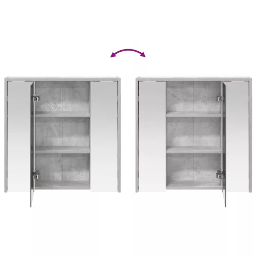  Fürdőszobai tükörszekrény Beton Szürke 63,5 x 16 x 62,5 cm