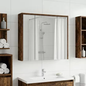    Fürdőszobai tükörszekrény Füstölt tölgy 63,5 x 16 x 62,5 cm