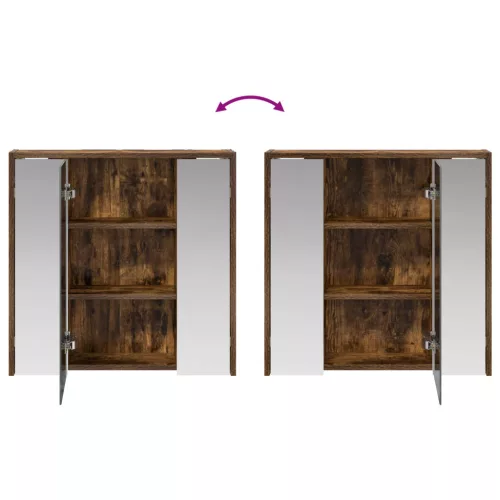  Fürdőszobai tükörszekrény Füstölt tölgy 63,5 x 16 x 62,5 cm