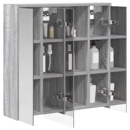  Fürdőszobai tükörszekrény Szürke Sonoma 63,5 x 16 x 62,5 cm