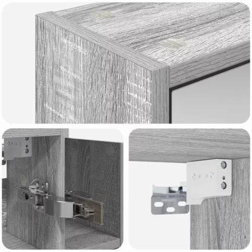  Fürdőszobai tükörszekrény Szürke Sonoma 63,5 x 16 x 62,5 cm