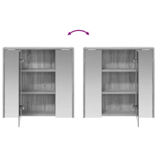  Fürdőszobai tükörszekrény Szürke Sonoma 63,5 x 16 x 62,5 cm