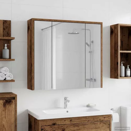  Fürdőszobai tükörszekrény Öreg fa 63,5 x 16 x 62,5 cm Faanyag