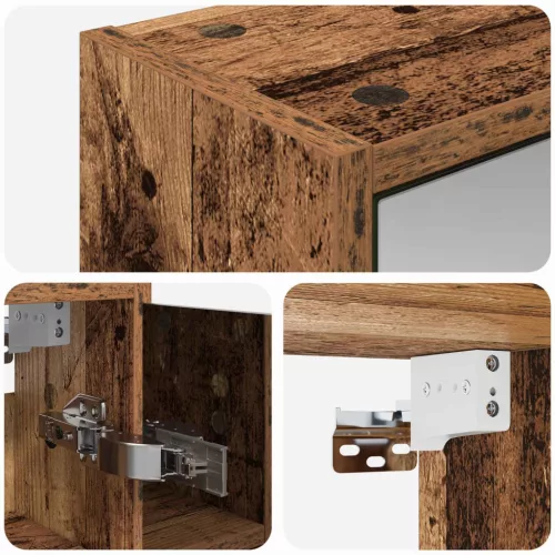  Fürdőszobai tükörszekrény Öreg fa 63,5 x 16 x 62,5 cm Faanyag