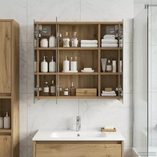  Fürdőszobai tükörszekrény Művészi tölgy 63,5 x 16 x 62,5 cm