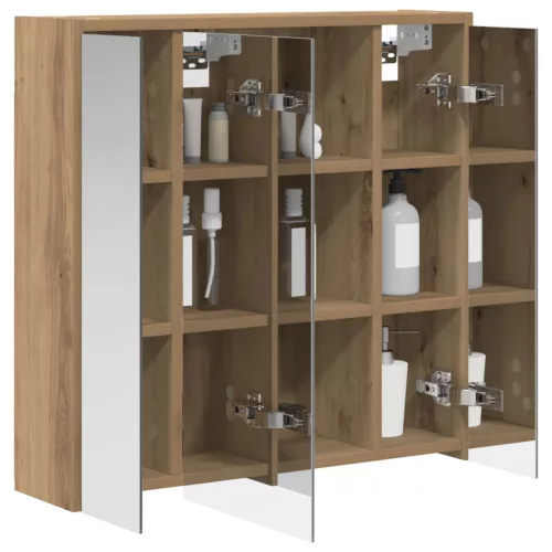  Fürdőszobai tükörszekrény Művészi tölgy 63,5 x 16 x 62,5 cm