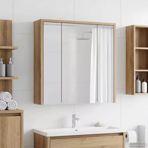  Fürdőszobai tükörszekrény Művészi tölgy 63,5 x 16 x 62,5 cm