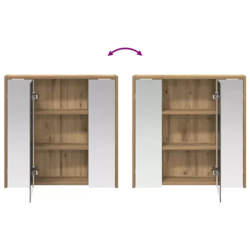  Fürdőszobai tükörszekrény Művészi tölgy 63,5 x 16 x 62,5 cm