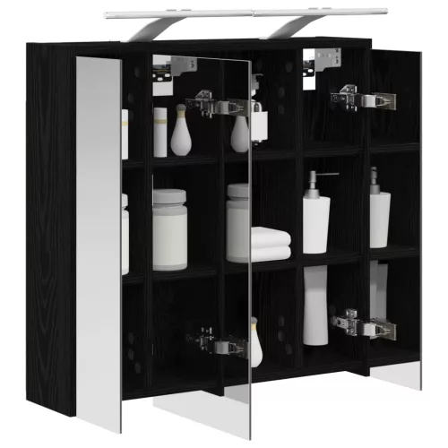  Fürdőszobai tükörszekrény Fekete tölgy 63,5 x 16 x 62,5 cm