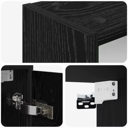  Fürdőszobai tükörszekrény Fekete tölgy 63,5 x 16 x 62,5 cm