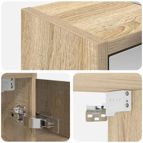  Fürdőszobai tükörszekrény Sonoma tölgy 63,5 x 16 x 62,5 cm