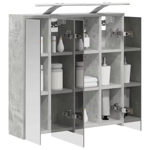  Fürdőszobai tükörszekrény Beton Szürke 63,5 x 16 x 62,5 cm