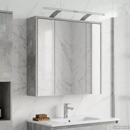  Fürdőszobai tükörszekrény Beton Szürke 63,5 x 16 x 62,5 cm