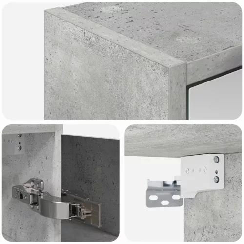  Fürdőszobai tükörszekrény Beton Szürke 63,5 x 16 x 62,5 cm