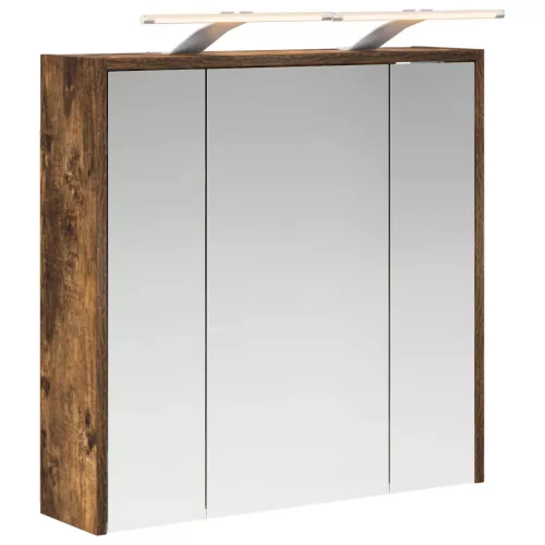  Fürdőszobai tükörszekrény Füstölt tölgy 63,5 x 16 x 62,5 cm